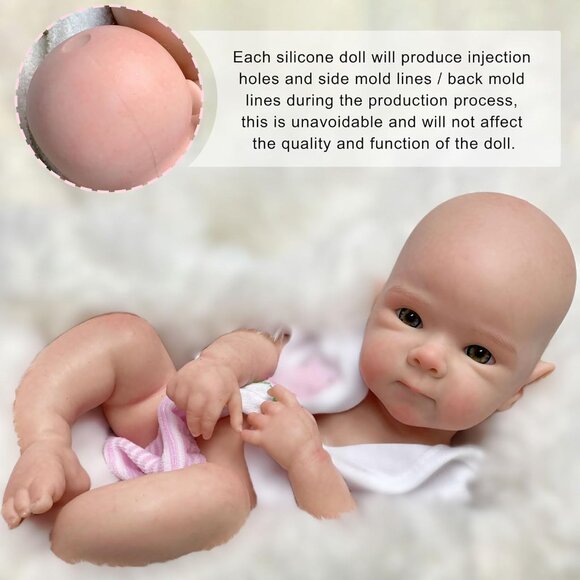 🆕12 inch Realistic Newborn Full Boby Silicone Bettie-Open Mouth Baby Doll Girl - Picture 9 of 11